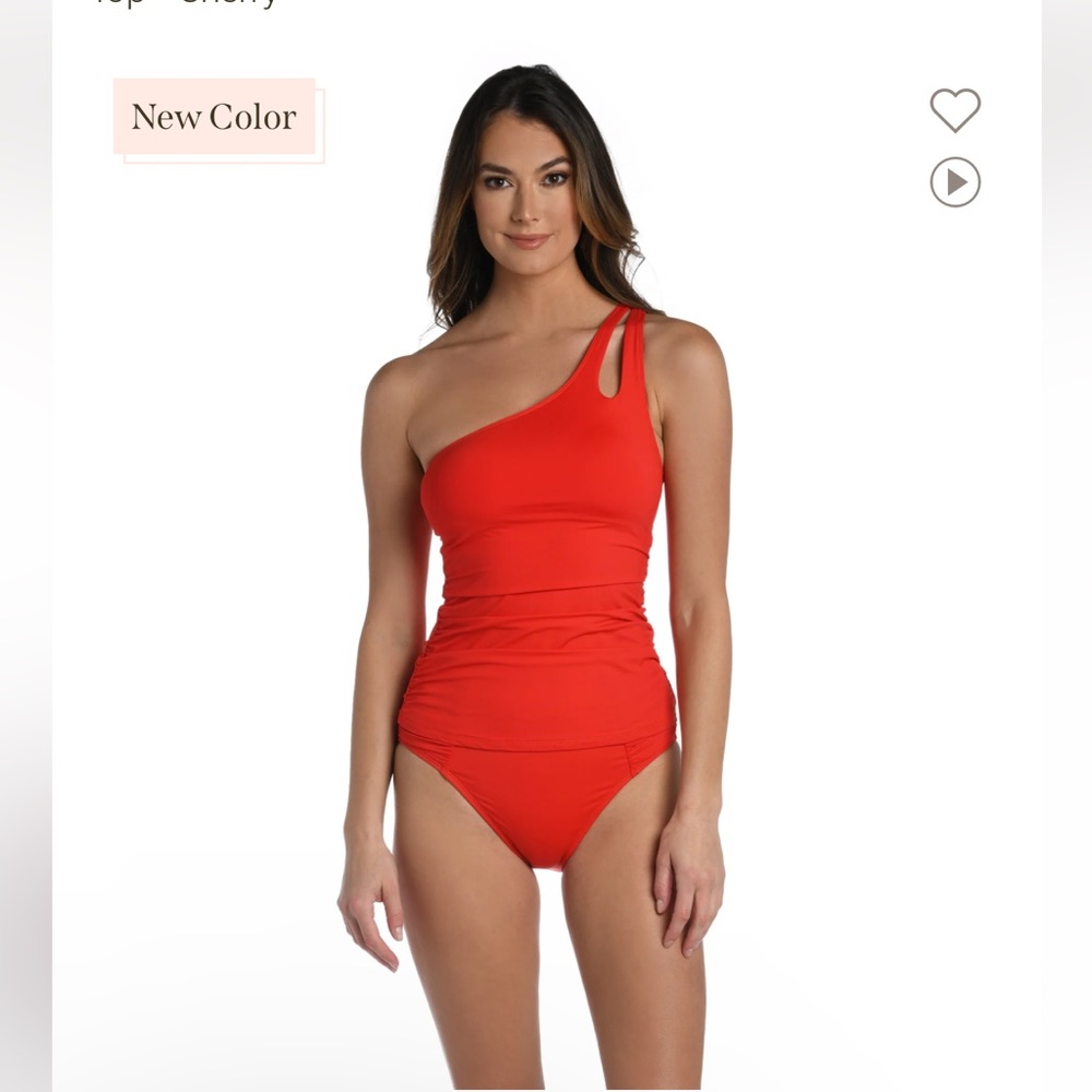 LA Blanca Women's Island Goddess One Shoulder Keyhole Tankini Swimsuit